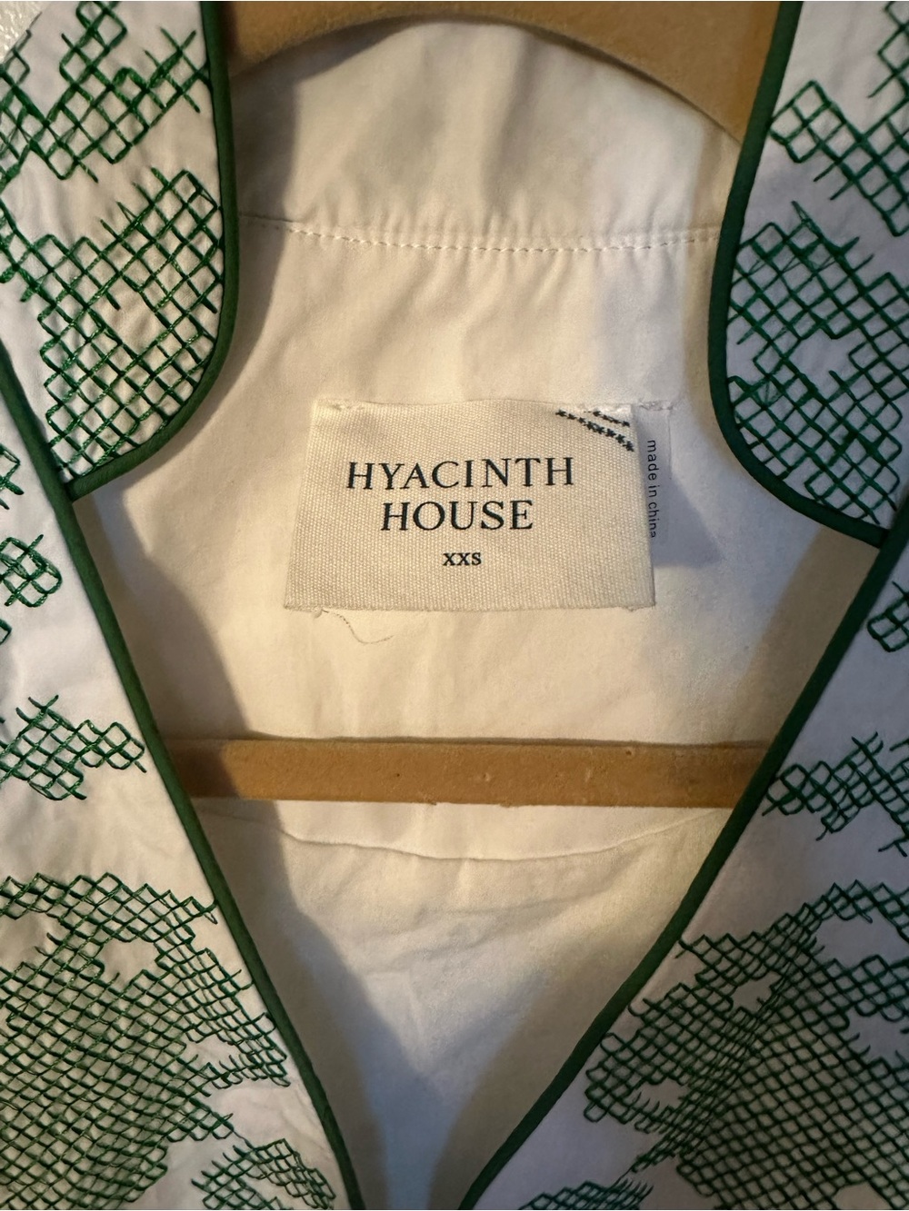 Hyacinth House White and Green Embroidered Bohemian Arem Maxi Dress Size XXS - Picture 4 of 5